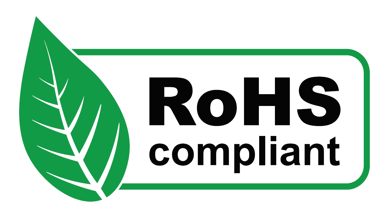 Logo of the ROHS label, which certifies that this Subrenat textile is suitable for electronics and does not produce hazardous substances