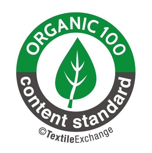 Logo d'Ecocert Organic 100 Content Standard,certifying that Subrenat provides ecological textile