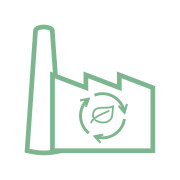Pictogram designating a textile which is industrially compostable for companies looking for degradable and ecological products