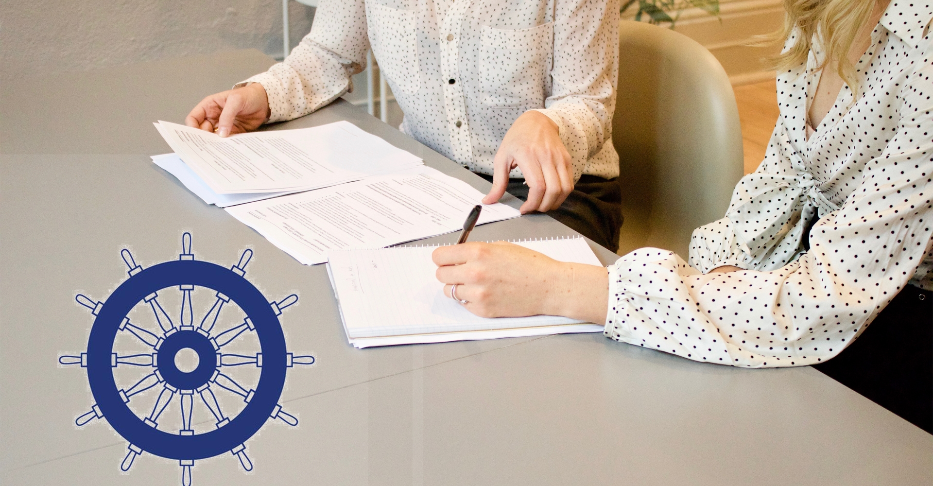 Two Subrenat experts going through the certification requirements of the Wheelmark label which approves flame retardant textiles for use on board a ship